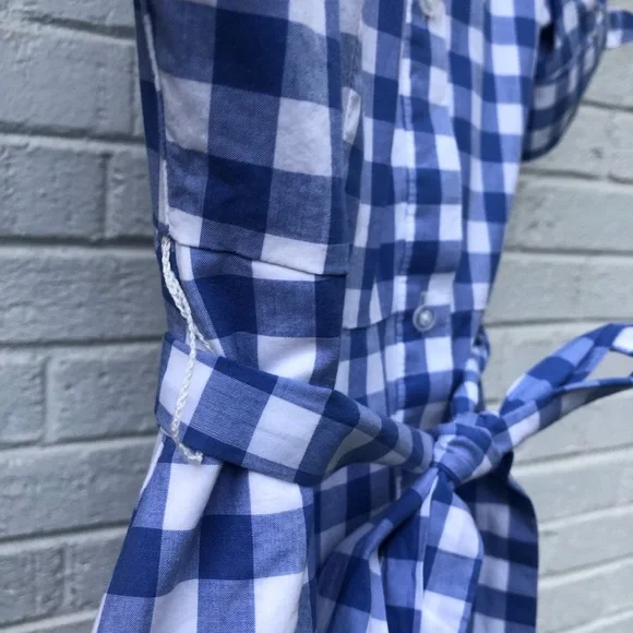 Talbots Blue Ruffled Smocked Midi Dress - Picture 14 of 14